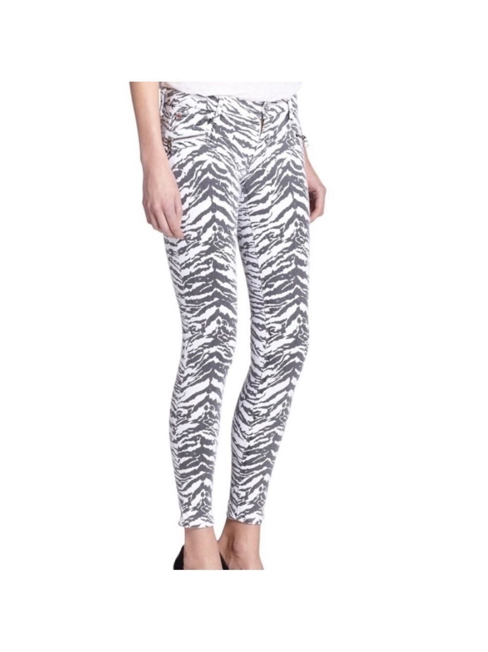 Hudson Spark Super Skinny Zebra Print Jeans Size 27
